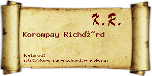 Korompay Richárd névjegykártya
