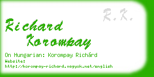 richard korompay business card
